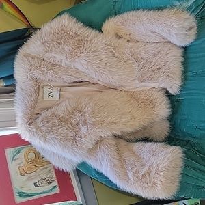 FAUX fur ZARA coat